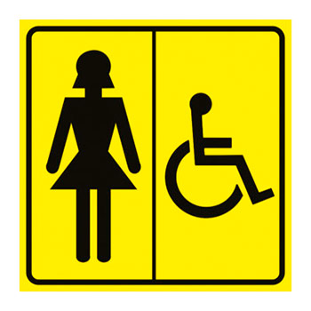 Тактильная пиктограмма «Женский туалет для инвалидов», ДС27